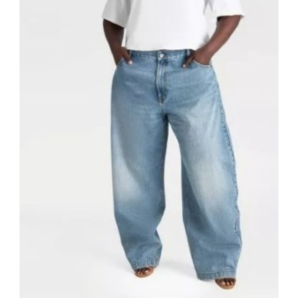 KBB by Kahlana Plus Size 18 Blue Barrel Leg Jeans - Picture 10 of 12